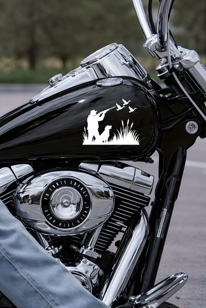 MIGNATIS Avcı Sticker – Kuş ve KöpeK Figürlü Sticker - Araba Motor Oto Sticker 15x13cm
