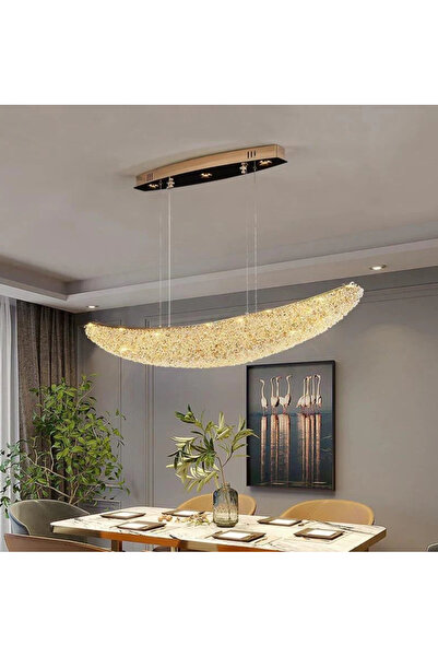 LightPlanet Πολυέλαιος κρεμαστός με χρυσό κρύσταλλο LED με γόνδολα