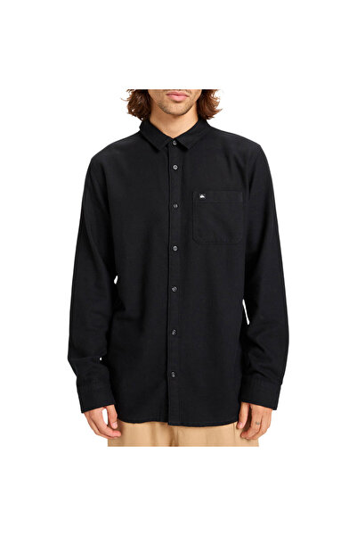 Quiksilver MOTHERFLY ΜΟΝΟΧΡΩΜΟ ΜΑΥΡΟ ΜΠΛΟΥΖΑΚΙ ΜΕ ΜΑΝΙΚΙΑ ΜΕΓΕΘΟΣ XL