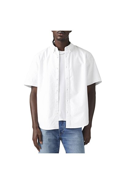 Levis Ανδρικό λευκό κοντομάνικο πουκάμισο Οξφόρδης Μ