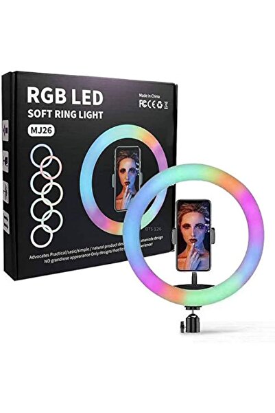 Generic ضوء حلقي LED من نوع MJ26 RGB مع ألوان قوس قزح ناعمة وخيالية لفيديوهات...