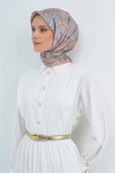 Armine Σουρά Μεταξωτό Φουλάρι με Έθνικ Σχέδιο Πολύχρωμο