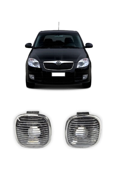 cme parts Skoda Fabia MK2 2008-2014 Uyumlu Sağ+Sol Takım Siyah Karartma Çamur...