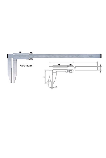 Asimeto Long-Jaw Mechanical Caliper 0-300 mm