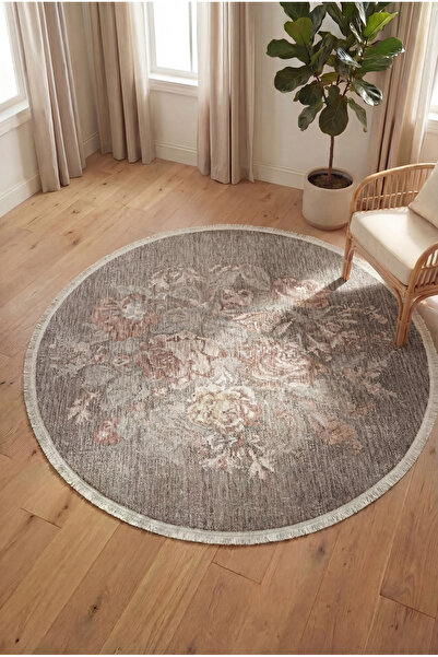 essense Home&Living Dopamin Karabağ Çiçek Desenli Oval Halı Modern Dokuma Tab...