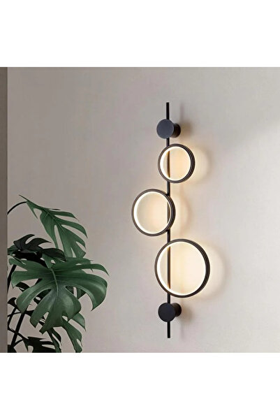 LightPlanet Φωτιστικό τοίχου LED 40W ΤΡΙΠΛΟ ΣΤΡΟΓΓΥΛΟ ΜΑΥΡΟ 3 Λειτουργίες