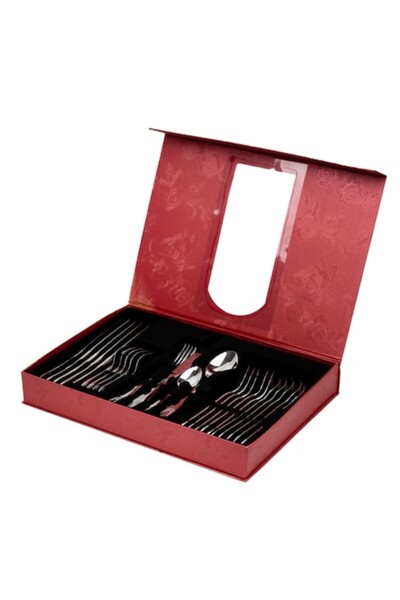 OEM Σετ 24 τεμαχίων μαχαιροπίρουνα με σχέδιο, από ανοξείδωτο ατσάλι, για 6 άτομα