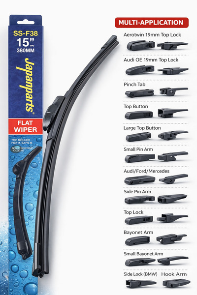 Japanparts Υαλοκαθαριστήρας παρμπρίζ 380mm Επίπεδος Πολλαπλών Προσαρμογών Γεν...