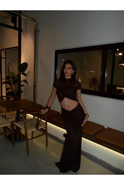 bbeox.com Bel Dekolteli Maxi Elbise