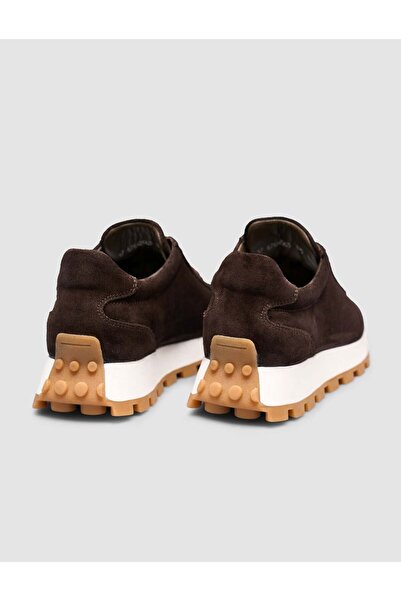 Cabani Pantofi sport de damă din piele naturală de vițel maro