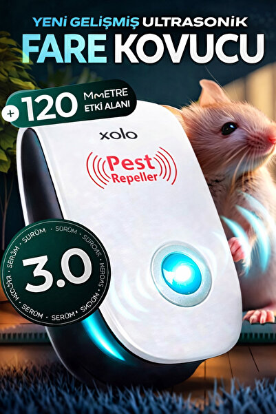 xolo Elektronik Fare Haşere Kovucu 120m² Ultrasonik Sessiz Böcek Kovucu Priz ...
