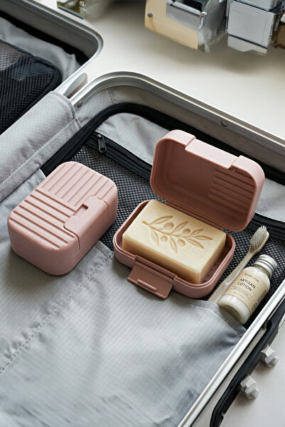 ATA HOME 2' li Seyehat Katı Sabun kabı Kutu Kapaklı Sızdırmaz Sabunluk Taşına...