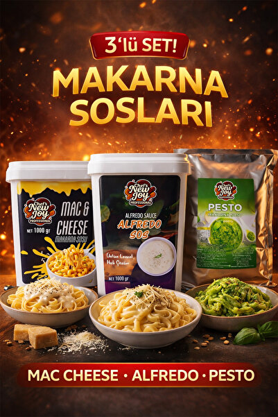 chef's new joy professional 3’lü Gurme Makarna Sosu Seti - Mac Cheese + Alfre...