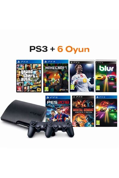 Sony PS3 Slim 120GB + 6 Oyun + 2 Kol Full Paket