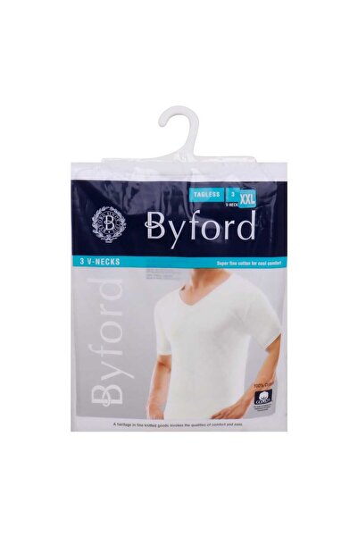 Byford Mens V-Neck T-Shirt, 2XL, 3 pcs