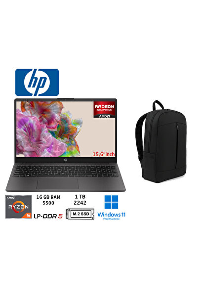 HP AMD Ryzen 5 7520U 16 GB LPDDR5 1 TB SSD 15.6 inç W11 Pro D2QC7EA Duddi Çanta