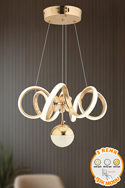Capella Aydınlatma Modern Vega Gold 3 Renk Işık Özellikli Power Led Kaplama S...