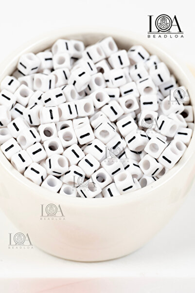 LANDOFACCESSORY 6X6 mm Single Letter - I - Plastic Square Cube Letter Beads A...