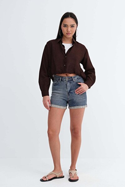 Addax Τζιν σορτς με τσέπες Ş1081