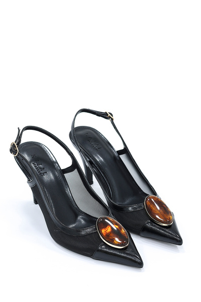 kajal ayakkabı RS 17235 Στιλέτο με λεπτομέρεια αγκράφας και ζώνη στην πλάτη