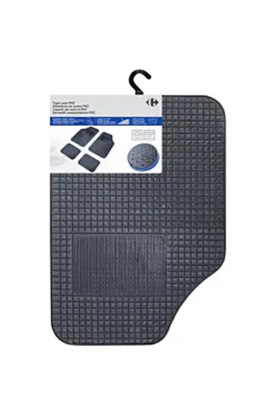 Carrefour Set de 4 covorașe auto Simpl, PVC, Negru