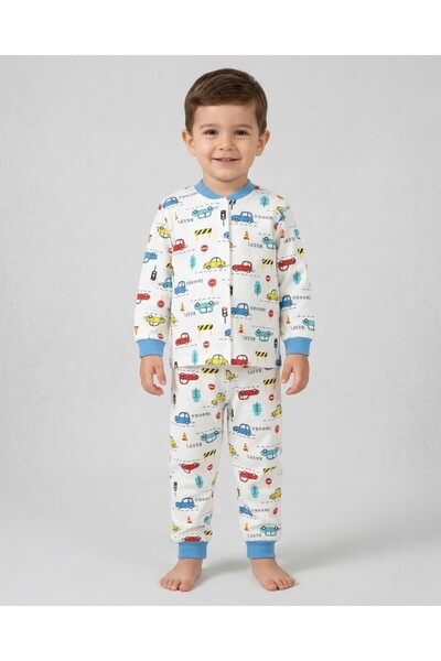 Ege Bebek Σετ πιτζάμες για αγόρια με στάμπα αυτοκινήτου με κουμπωτά κουμπώματ...