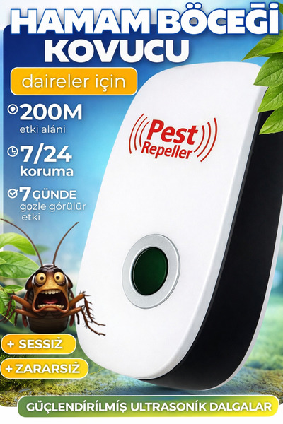 xolo Hipersonik Hamam Böceği Kakalak Kovucu Haşere Kovucu 200m² Etkili Sessiz...