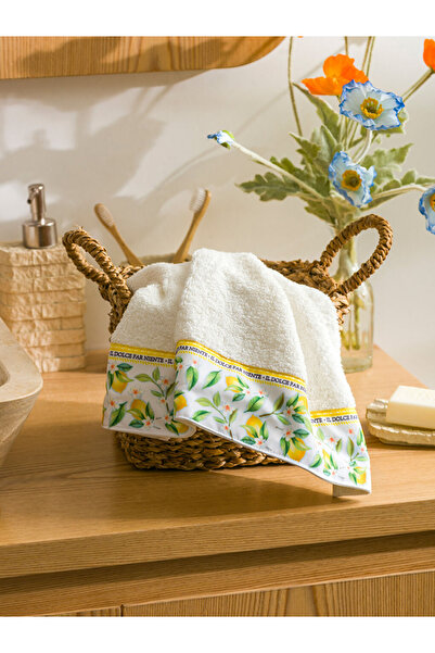 LC Waikiki LCW HOME MA BELLA Πετσέτα προσώπου από βαμβάκι με κέντημα λεμονιού...