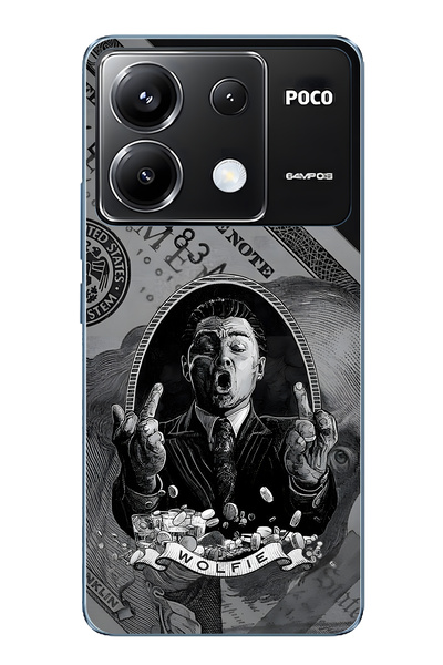 FLAMENKO حافظة هاتف شفافة بنمط وولفي متوافقة مع Poco X6 Pro