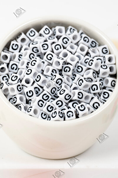 LANDOFACCESSORY 6X6 mm Single Letter - g - Plastic Square Cube Letter Beads A...