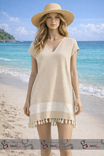 Fabric Box 100% Βαμβακερό Φόρεμα Παραλίας Τουνίκ Κιμονό Peshtemal – Ελαφρύ & ...