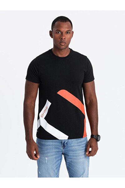 OMBRE Pánské Tričko Bavlněné S2044 Černá