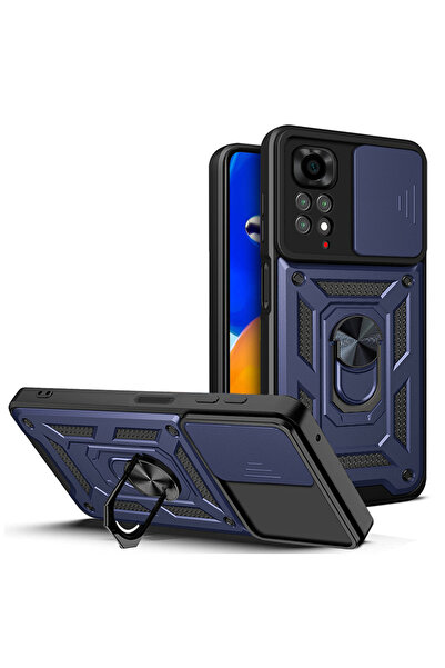 Nezih Case Redmi Note 11-11S Uyumlu Magnetik Standlı Kamera Korumalı Sürgülü ...