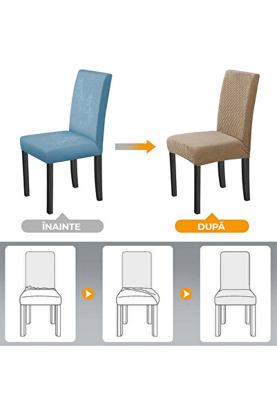 Sofazip Set 2 huse scaun Sofazip, material microfibră, culoare bej
