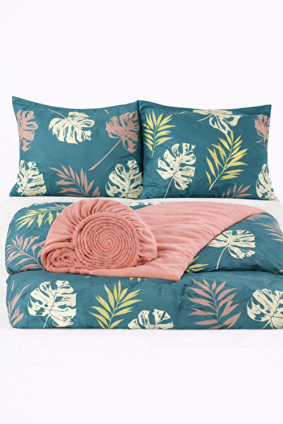 İQON Elastic Sheet Duvet Cover Set Double Size Lıaf Ptrl-243 Otlt