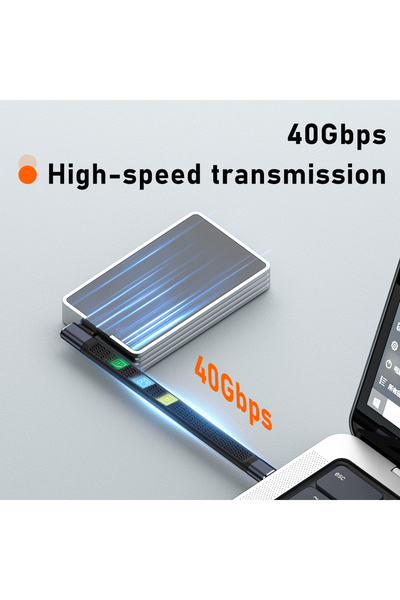 LivX USB4 FPC Esnek Tip-C Kablo - 240W PD3.1 Hızlı Şarj, 40Gbps Veri Aktarımı, 8K@60Hz 15 CM KBY