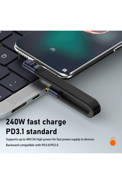 LivX USB4 FPC Esnek Tip-C Kablo - 240W PD3.1 Hızlı Şarj, 40Gbps Veri Aktarımı, 8K@60Hz 15 CM KBY