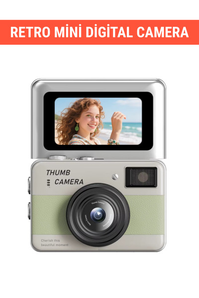 Mini Dijital Kamera Retro Ekranlı 1080 P HD 1,47 Inç Döndürülebilir Ekran Video Taşınabilir Tasarımı