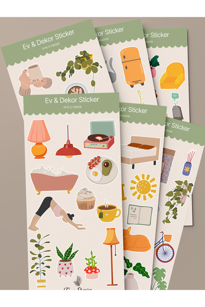 tinystoriestr Σετ Αυτοκόλλητων για το Σπίτι & Διακόσμηση - 6 Φύλλα / Ατζέντα,...