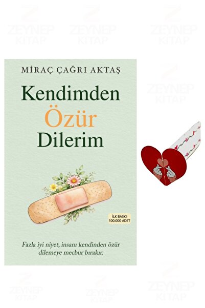 İndigo Kitap Miraç Çağrı Aktaş-Kendimden Özür Dilerim-Özel Tasarım Kalp Ayraç...