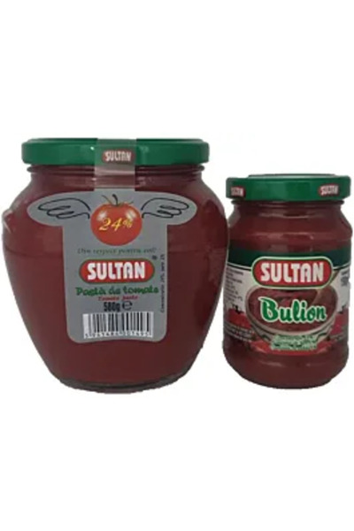 Sultan Pastă de roșii 24% borcan 580g (+1 borcan de bulion 190g 18%)