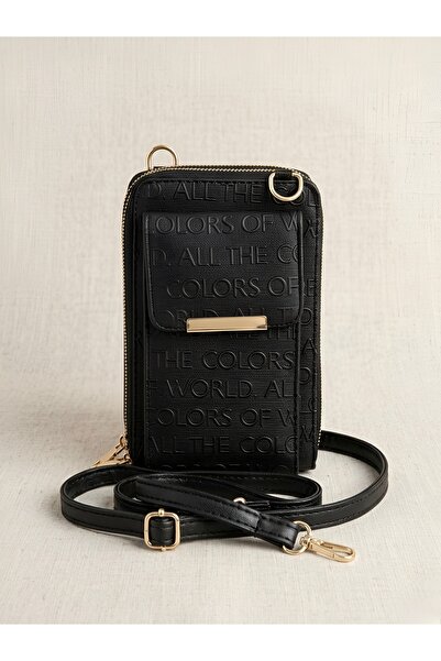 Satuna Black Multi-Compartment Crossbody Phone Bag |   Wallet Bag with Card H...
