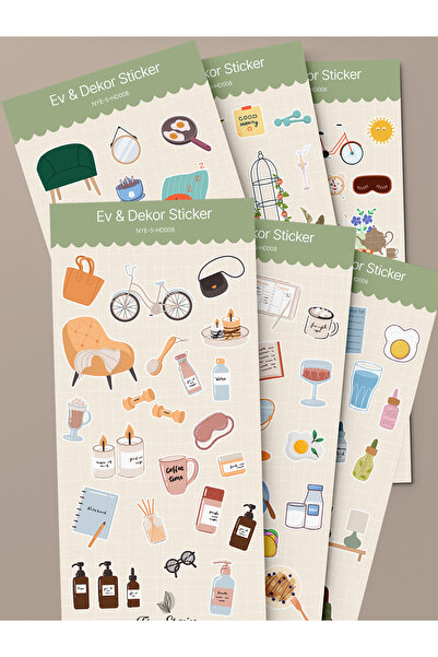 tinystoriestr Σετ Αυτοκόλλητων για το Σπίτι & Διακόσμηση - 6 Φύλλα / Ατζέντα,...