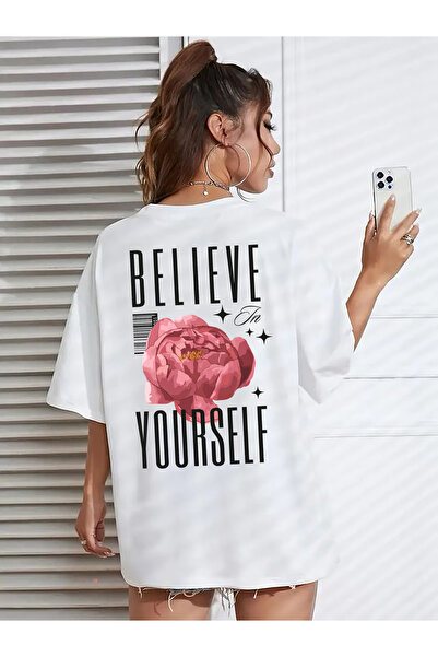 SUNFREE TREND FLOWERS MIX Μπλουζάκι με στάμπα στην πλάτη και στο μπροστινό μέ...