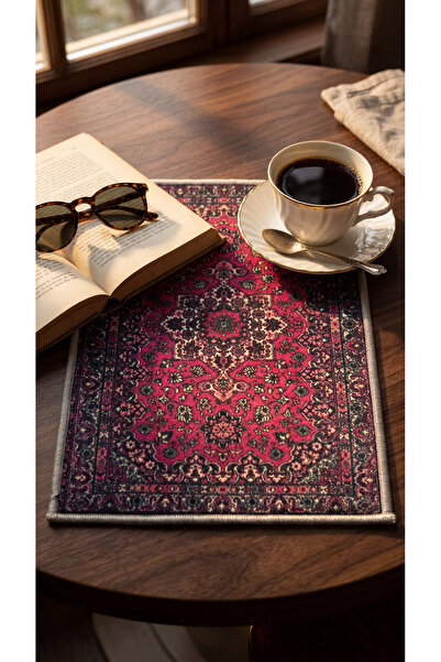 Talia Home Μίνι χαλάκι πολλαπλών χρήσεων με έθνικ κόκκινο σχέδιο - Σουβέρ - Β...