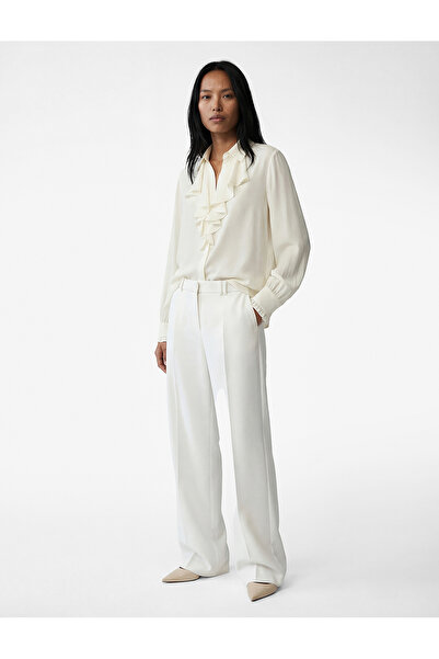 Koton Μακρυμάνικη μπλούζα με γιακά φουλάρι και βολάν