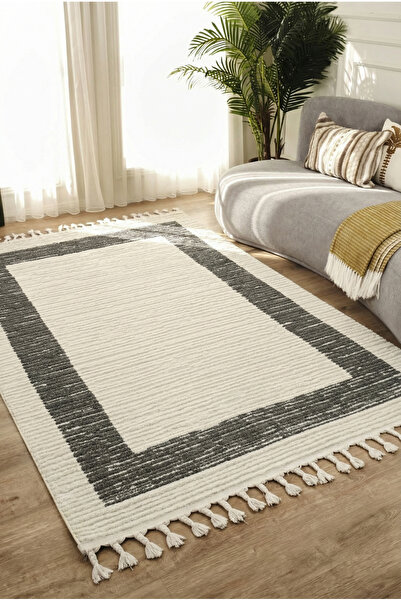 essense Home&Living RUSTİC HALI Bukleli Yumuşak Peluş Krem Oturma Odası Salon...