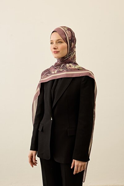 Modakaşmir Floral Line Pattern Liva Modal Shawl