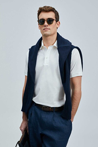 Lufian Ανδρικό μπλουζάκι πόλο Luna Smart σε λευκό χρώμα