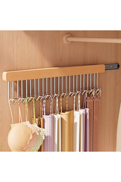 Destello ®   Ανασυρόμενη κρεμάστρα αριστερής πλευράς με 12 γάντζους, ξύλο και...